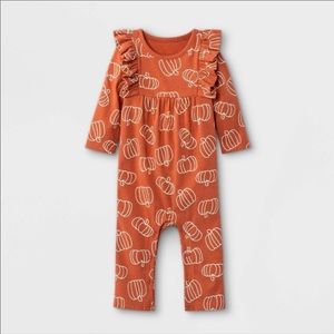 NEW Pumpkin Long Sleeve Romper